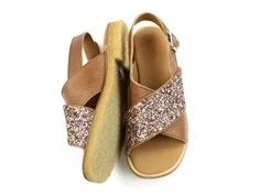 Angulus tan multi glitter sandal med spænde